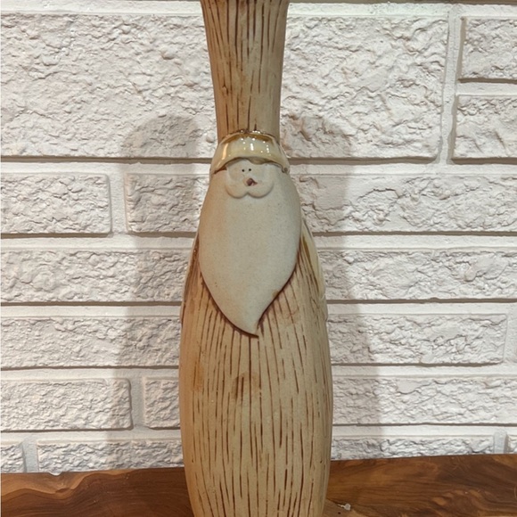 Ceramic Santa Vase 13” in beige and brown - Picture 4 of 9